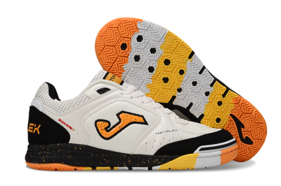 Joma Top Flex IC Football Shoes - White/Yellow/Black