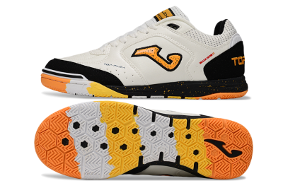 Joma Top Flex IC Football Shoes - White/Yellow/Black