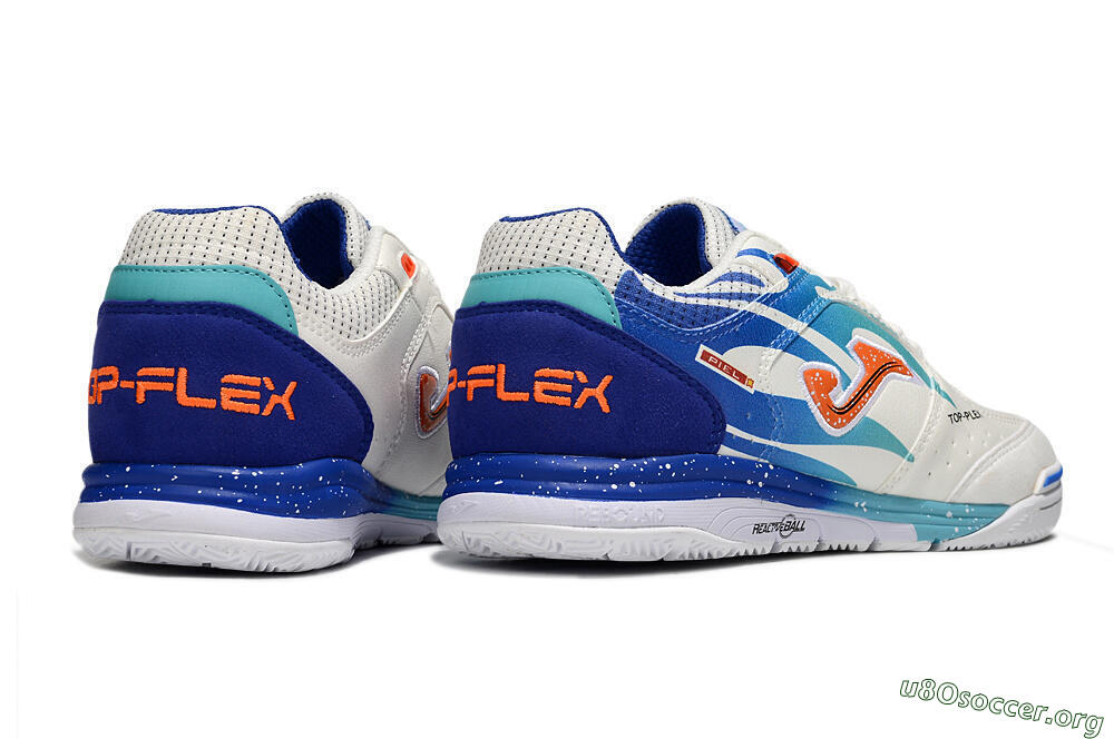 Joma Top Flex IC Football Shoes - White/Red/Blue 6