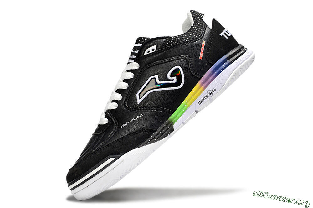 Joma Top Flex IC Football Shoes - Black/White/Red 5