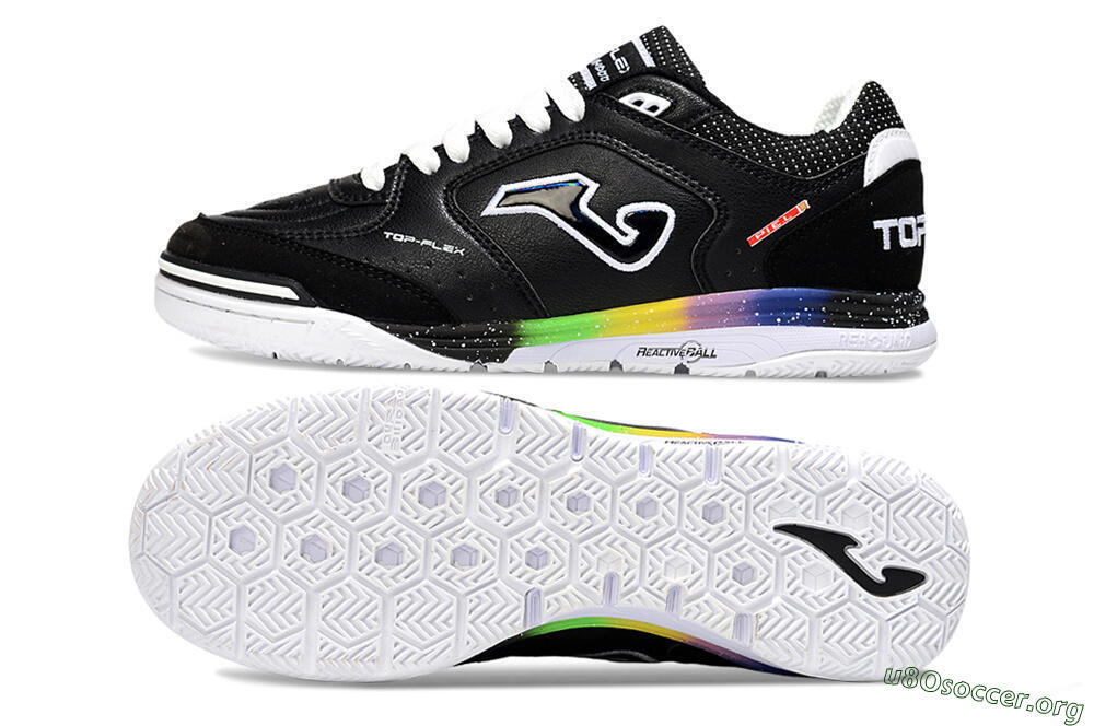 Joma Top Flex IC Football Shoes - Black/White/Red 1