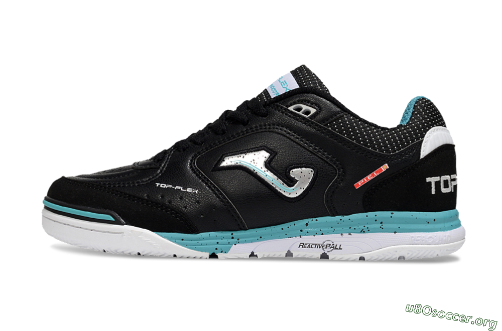 Joma Top Flex IC Football Shoes - Black/Silver/Blue 3