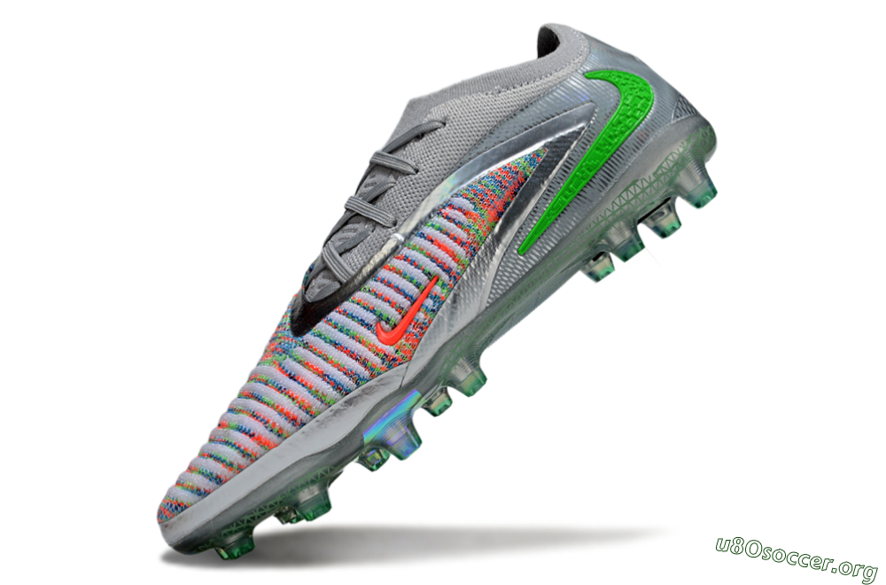Nike Phantom 6 Elite AG Football Boots - Grey/Silver/Red 5