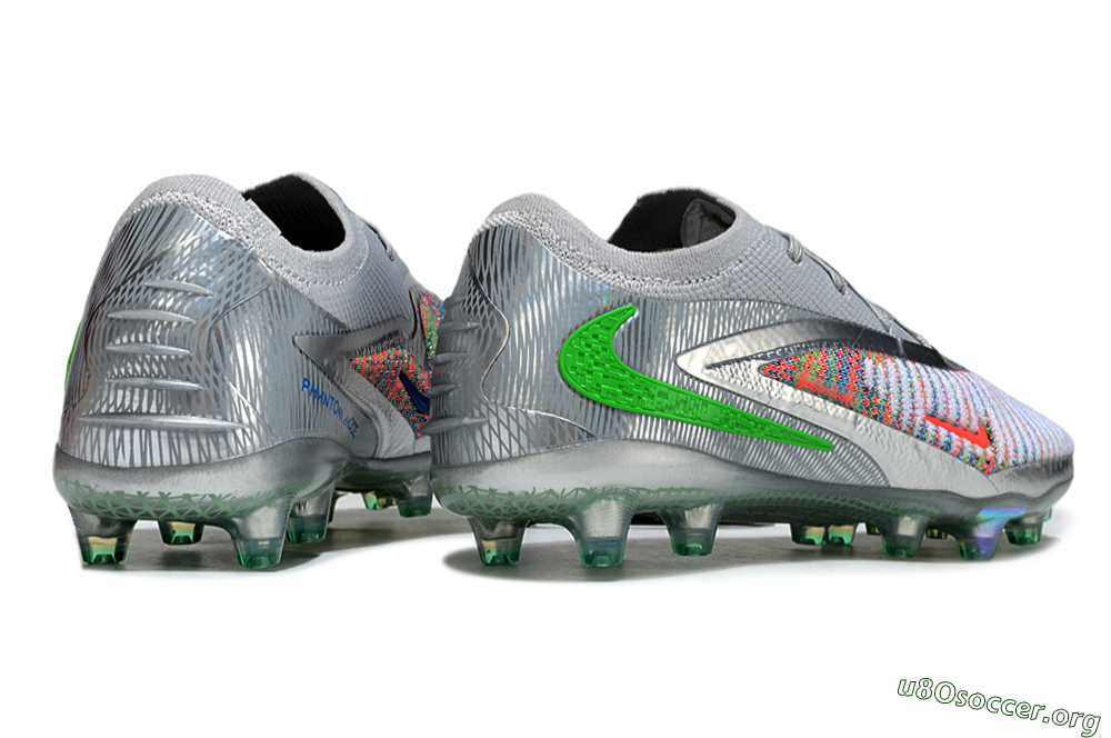 Nike Phantom 6 Elite AG Football Boots - Grey/Silver/Red 6