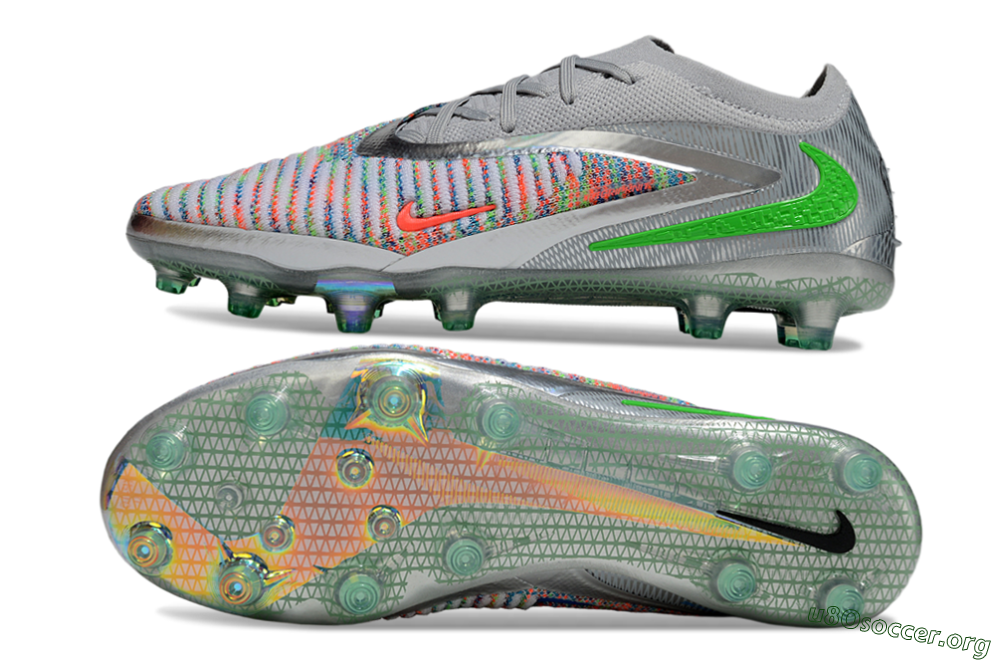 Nike Phantom 6 Elite AG Football Boots - Grey/Silver/Red 1
