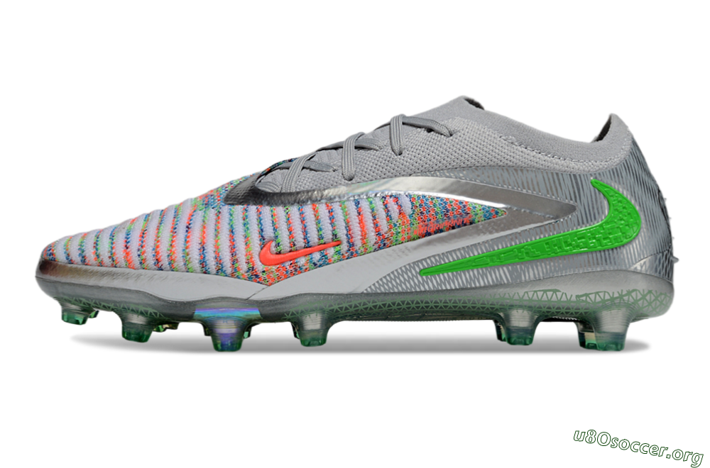 Nike Phantom 6 Elite AG Football Boots - Grey/Silver/Red 3