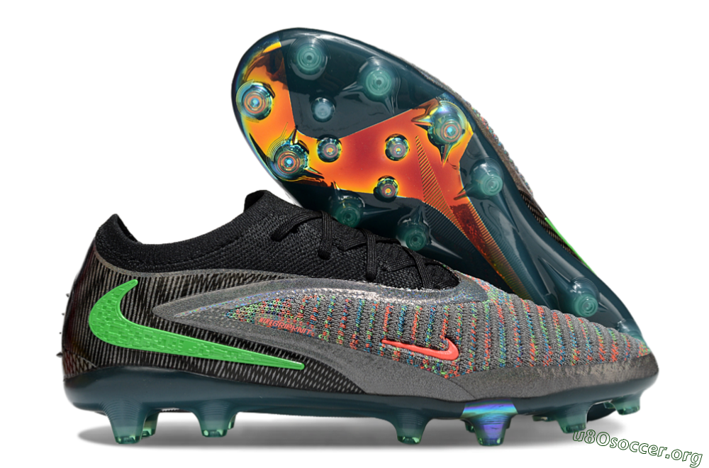 Nike Phantom 6 Elite AG Football Boots - Black/Grey/Silver 2