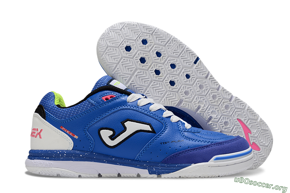 Joma Top Flex IC Football Shoes - Blue/White/Pink 2