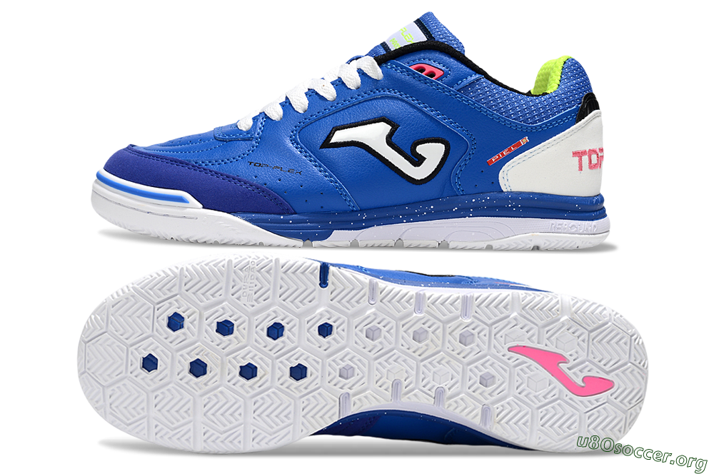 Joma Top Flex IC Football Shoes - Blue/White/Pink 1