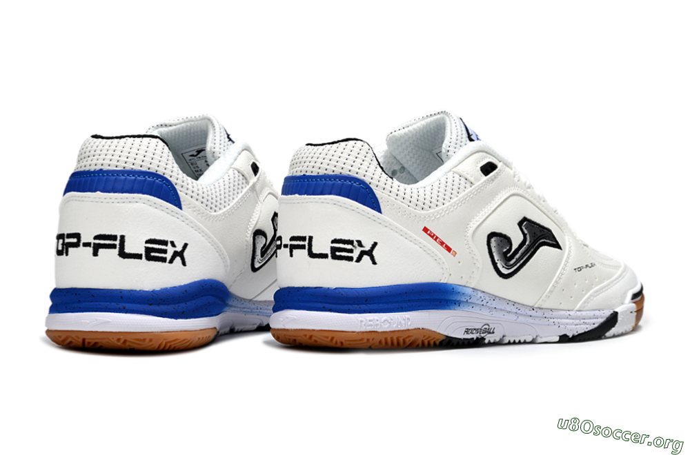 Joma Top Flex IC Football Shoes - White/Silver/Blue 6