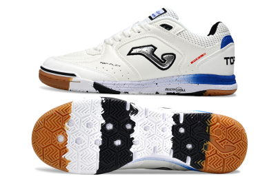 Joma Top Flex IC Football Shoes - White/Silver/Blue