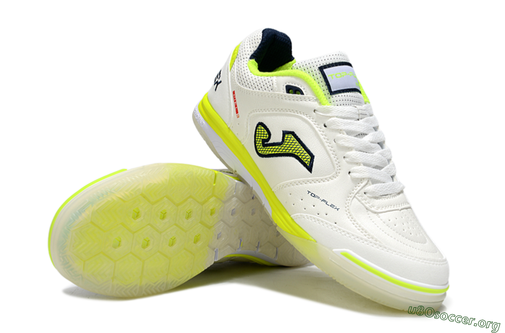 Joma Top Flex IC Football Shoes - White/Yellow/Black 0
