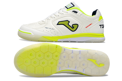 Joma Top Flex IC Football Shoes - White/Yellow/Black