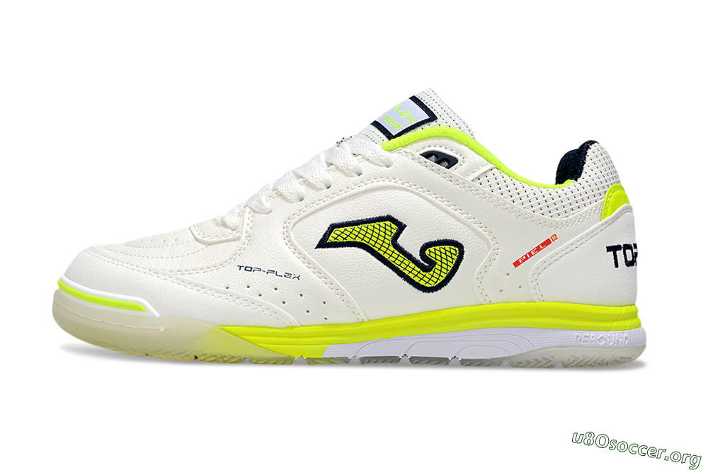 Joma Top Flex IC Football Shoes - White/Yellow/Black 3