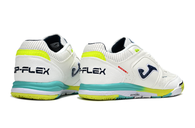 Joma Top Flex IC Football Shoes - White/Yellow/Jade