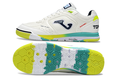 Joma Top Flex IC Football Shoes - White/Yellow/Jade