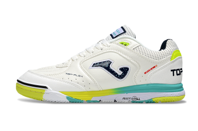 Joma Top Flex IC Football Shoes - White/Yellow/Jade