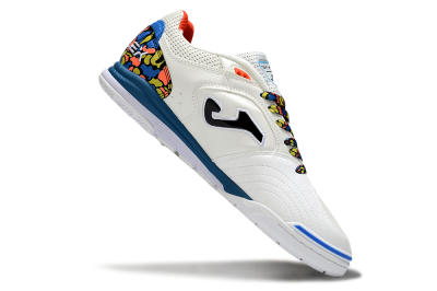 Joma Top Flex IC Football Shoes - White/Black/Blue