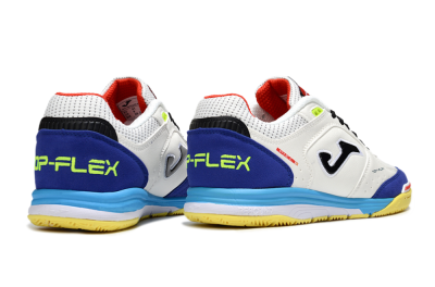 Joma Top Flex IC Football Shoes - White/Black/Blue