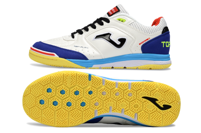 Joma Top Flex IC Football Shoes - White/Black/Blue