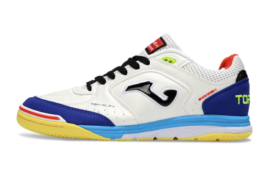 Joma Top Flex IC Football Shoes - White/Black/Blue