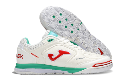 Joma Top Flex IC Football Shoes - White/Red/Green