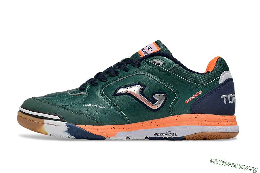 Joma Top Flex IC Football Shoes - Green/Silver/Blue 3