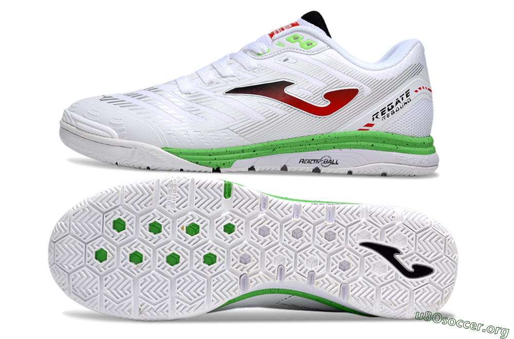 Joma Top Flex IC Football Shoes - White/Red/Yellow 1