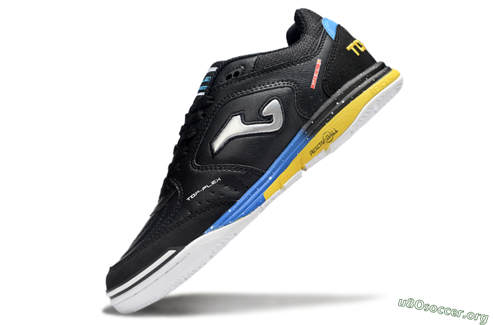 Joma Top Flex IC Football Shoes - Black/Silver/Yellow 5