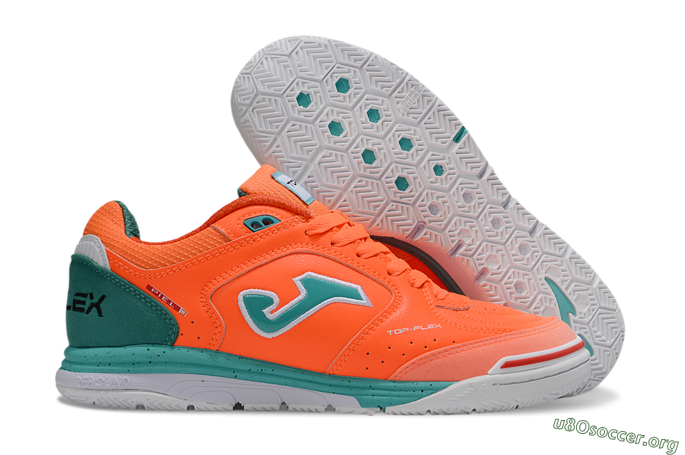 Joma Top Flex IC Football Shoes - Red/Jade/White 2