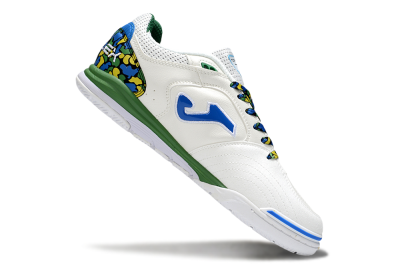 Joma Top Flex IC Football Shoes - White/Blue/Green