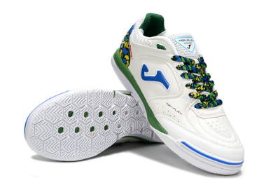 Joma Top Flex IC Football Shoes - White/Blue/Green