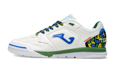 Joma Top Flex IC Football Shoes - White/Blue/Green