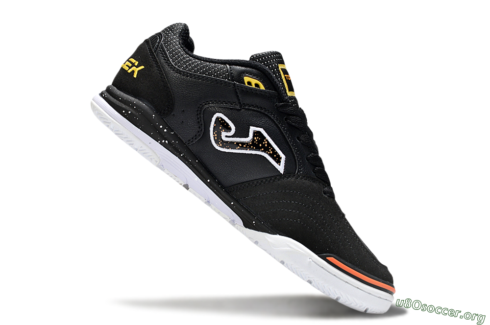 Joma Top Flex IC Football Shoes - White/Black/Yellow 4