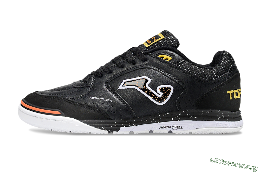 Joma Top Flex IC Football Shoes - White/Black/Yellow 3