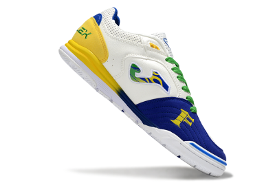 Joma Top Flex IC Football Shoes - White/Blue/Yellow