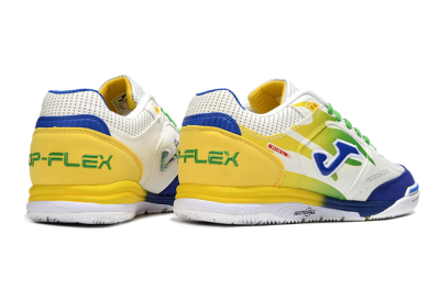 Joma Top Flex IC Football Shoes - White/Blue/Yellow
