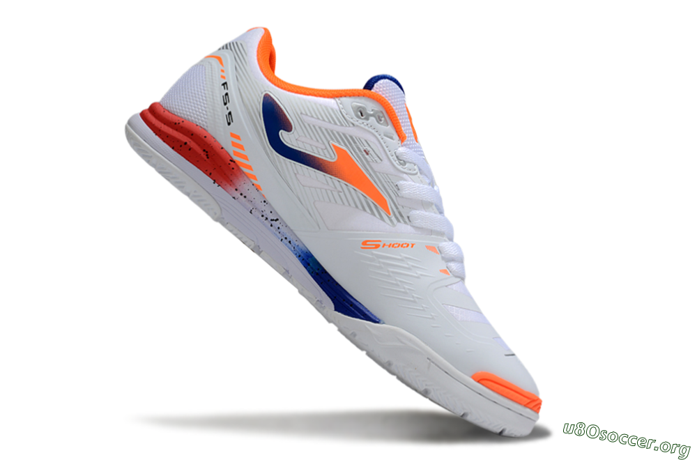 Joma Top Flex IC Football Shoes - White/Blue/Red 4