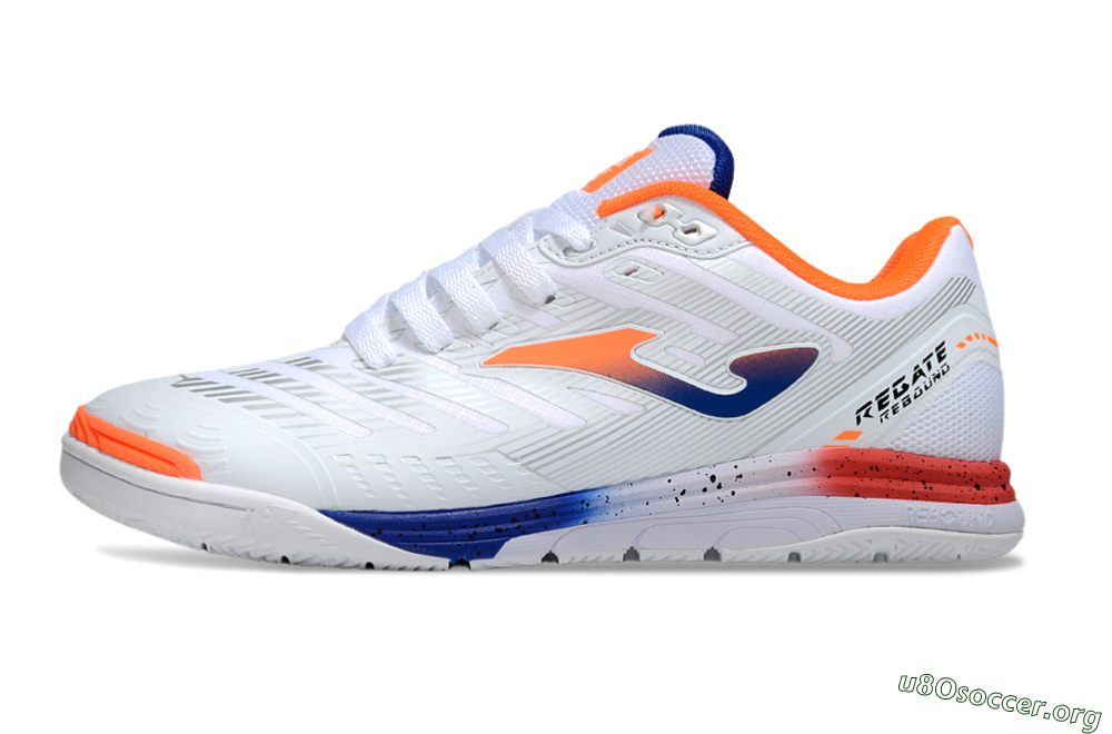Joma Top Flex IC Football Shoes - White/Blue/Red 3