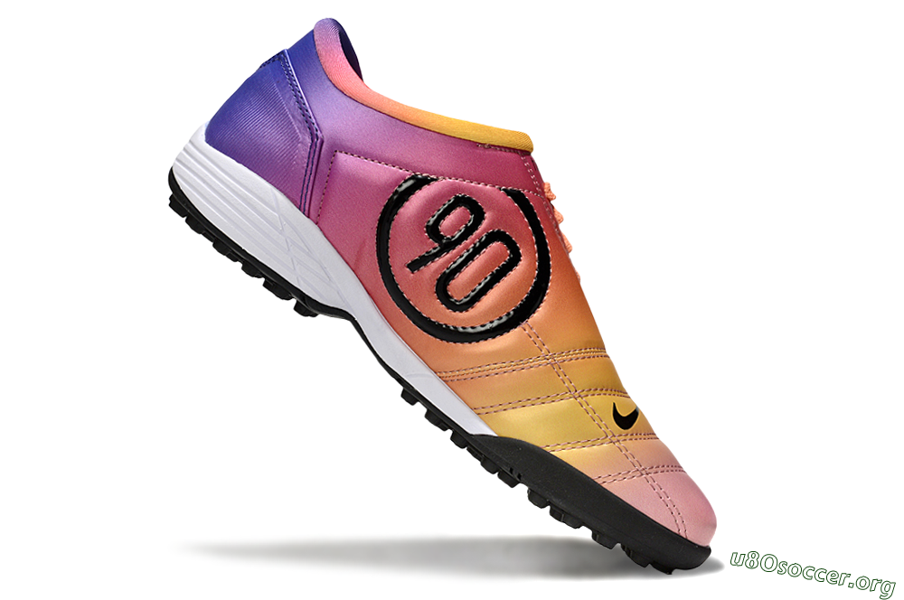 Nike Total 90 III TF Football Shoes - Pink/Yellow/Purple 4