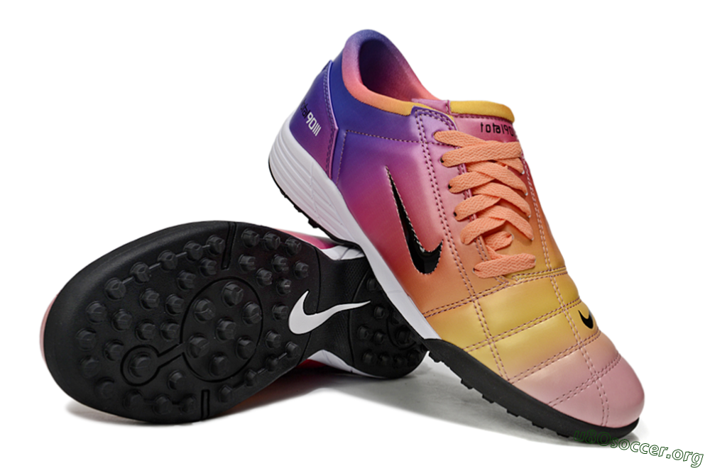 Nike Total 90 III TF Football Shoes - Pink/Yellow/Purple 0