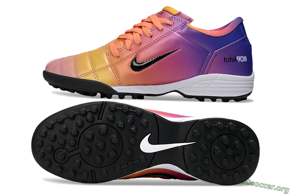 Nike Total 90 III TF Football Shoes - Pink/Yellow/Purple 1