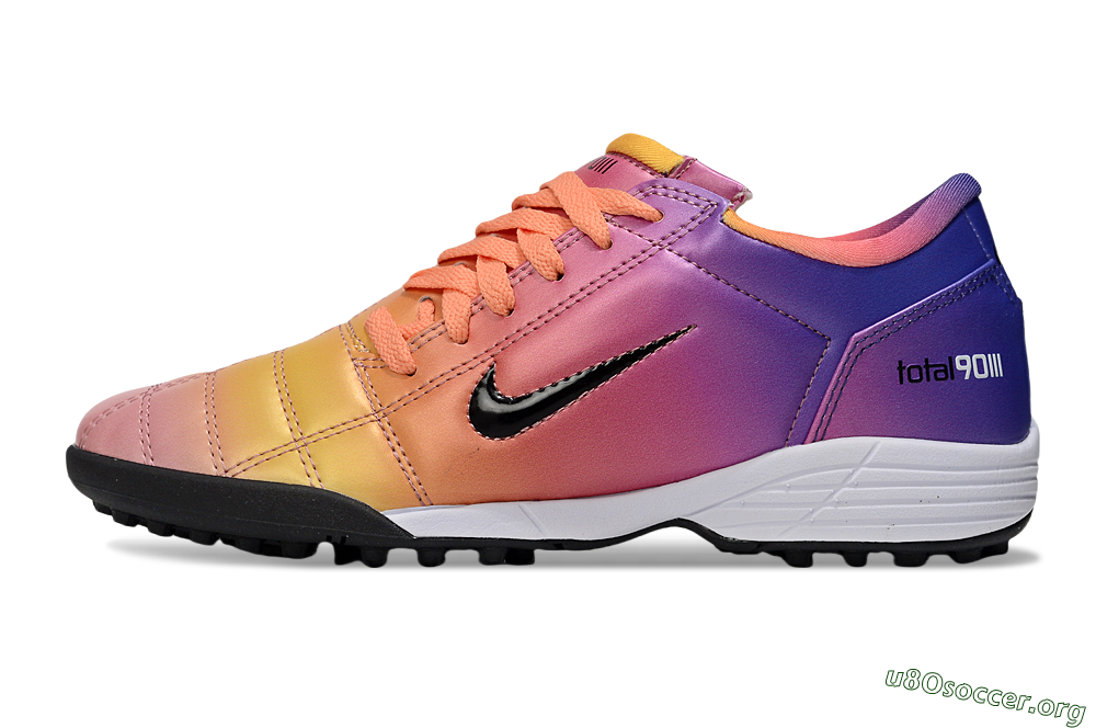 Nike Total 90 III TF Football Shoes - Pink/Yellow/Purple 3