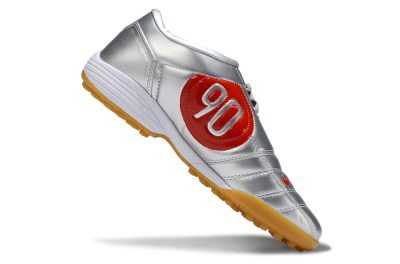 Nike Total 90 III TF Football Shoes - Silver/Red/White