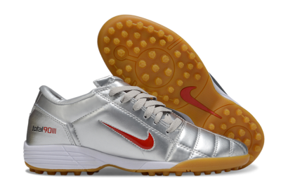 Nike Total 90 III TF Football Shoes - Silver/Red/White