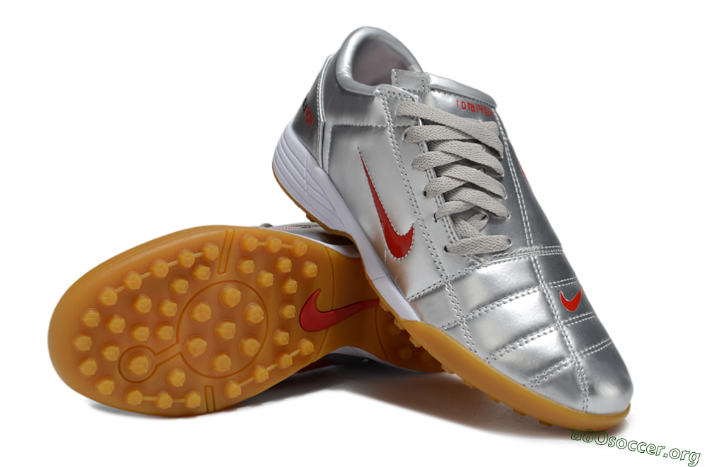Nike Total 90 III TF Football Shoes - Silver/Red/White 0