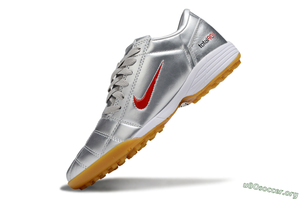 Nike Total 90 III TF Football Shoes - Silver/Red/White 5