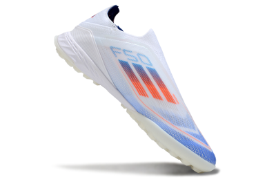 Adidas F50+ Elite Laceless TF Football Shoes - White/Blue/Red