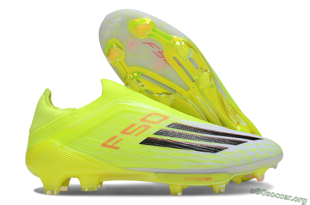 Adidas F50+ Elite Lightstrike Pro Laceless FG Football Boots - Yellow/Black/Red 2
