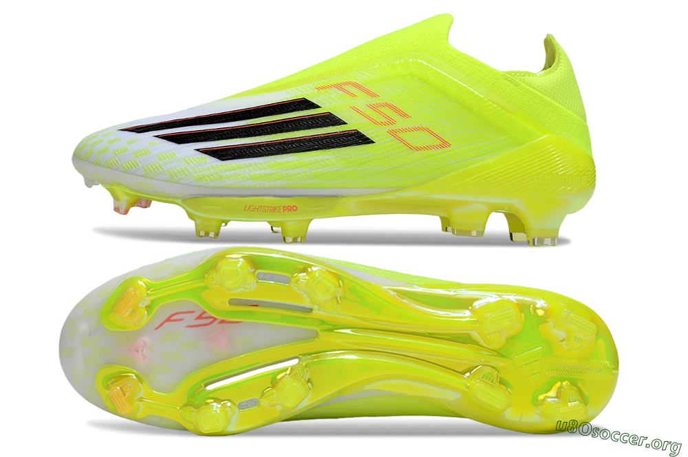 Adidas F50+ Elite Lightstrike Pro Laceless FG Football Boots - Yellow/Black/Red 1